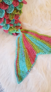 Hand Crocheted Newborn Mermaid Tail
